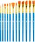 12-Piece Professional Paint Brush Set – Flat & Round Tip Brushes for Acrylic, Watercolor & Oil Painting
